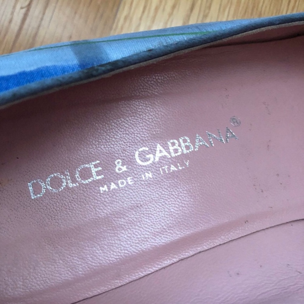 Dolce and Gabbana rhinestone buckle satin kitten heels - Picture 5 of 9